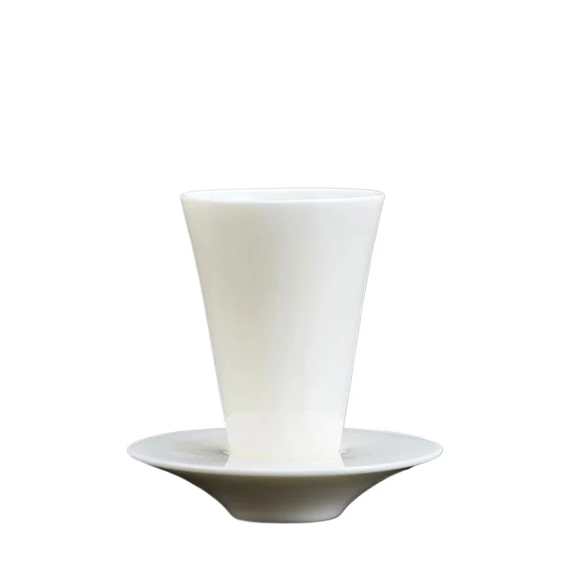 High end tea ceremony, tea art, lamb fat jade porcelain, new single cup set, master cup, fragrance, Chinese set, kitchen