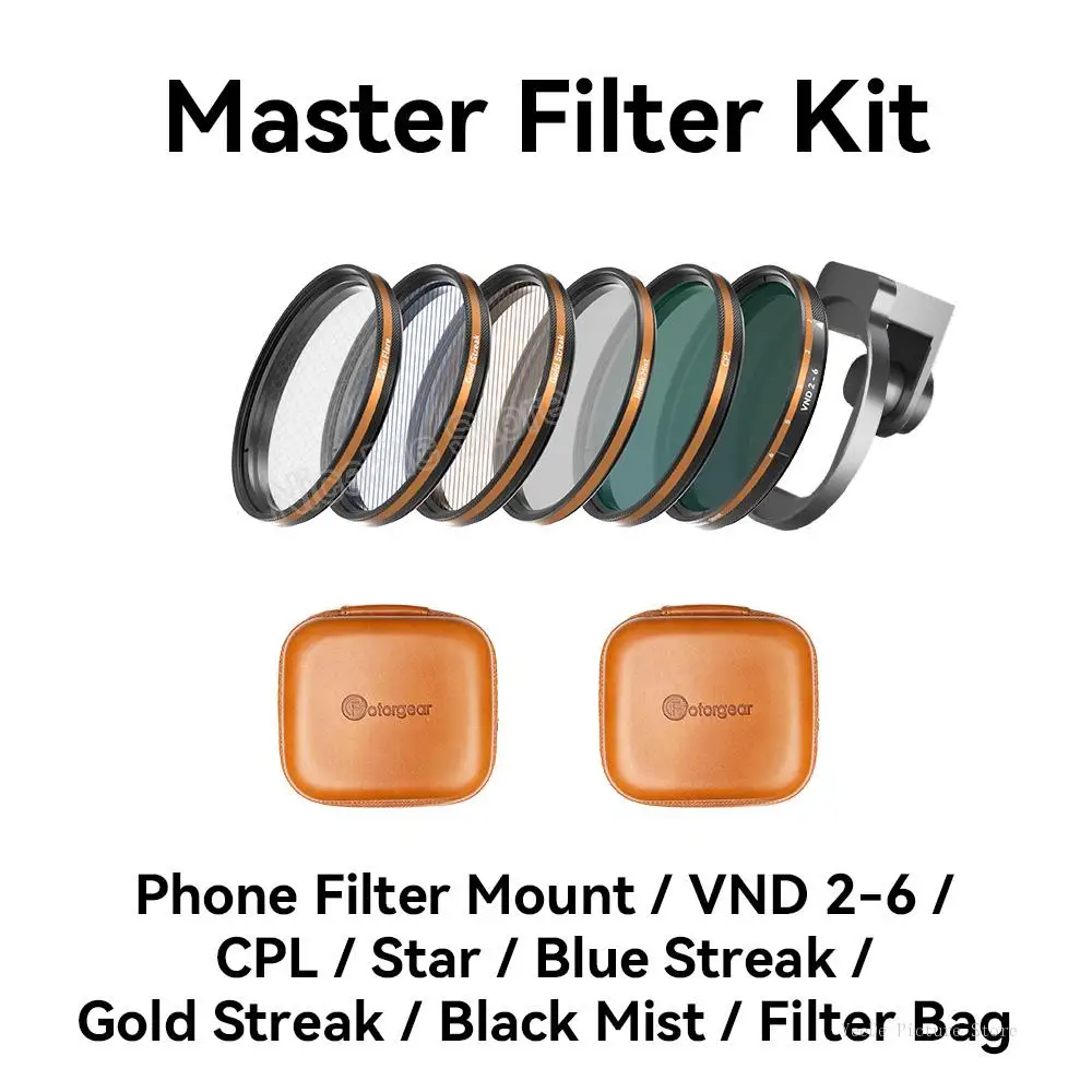 Fotorgear 58mm Universal Phone Filter Kits CPL Star Variable ND Filter for smartphones/iPhone 13 14 15 Pro Max/Huawei/Xiaomi 5