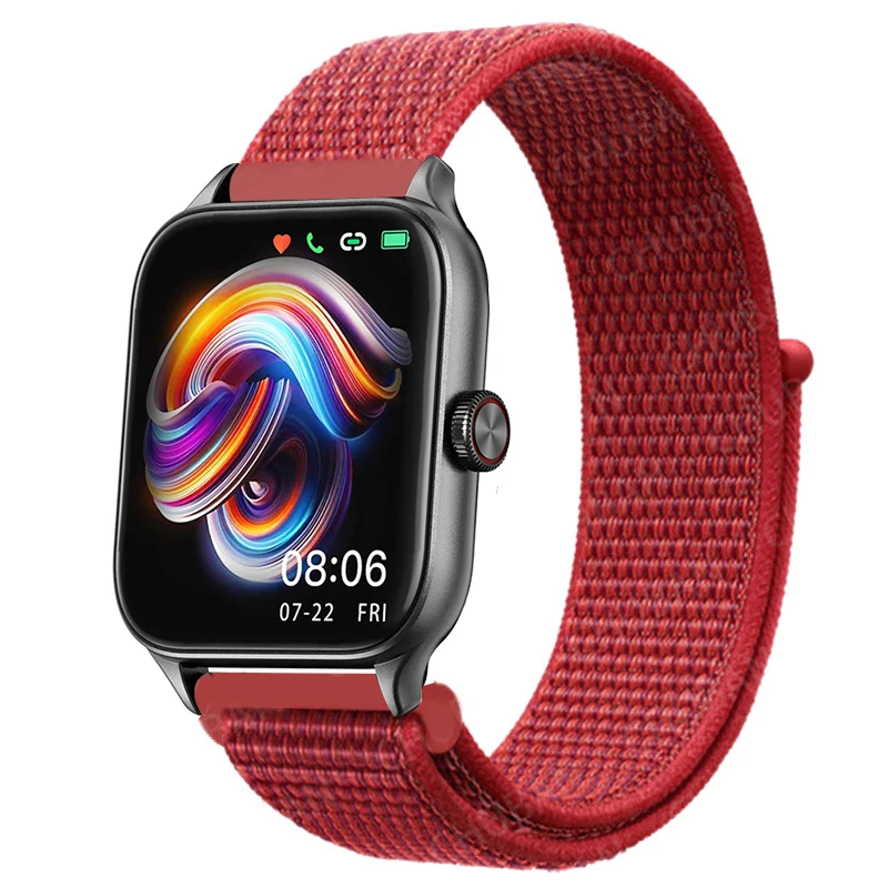 Sport Nylon Loop Bracelet Strap, 22mm or 20mm, Compatible with Popular Smartwatches
