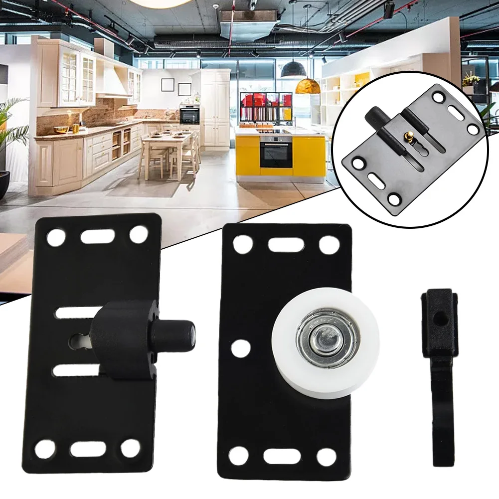Description Picture 5 of itemWardrobe Pulling Black Sliding Door Wheels Rollers Pulleys Runners For Cupboard Wardrobe Home Improvement Hardware