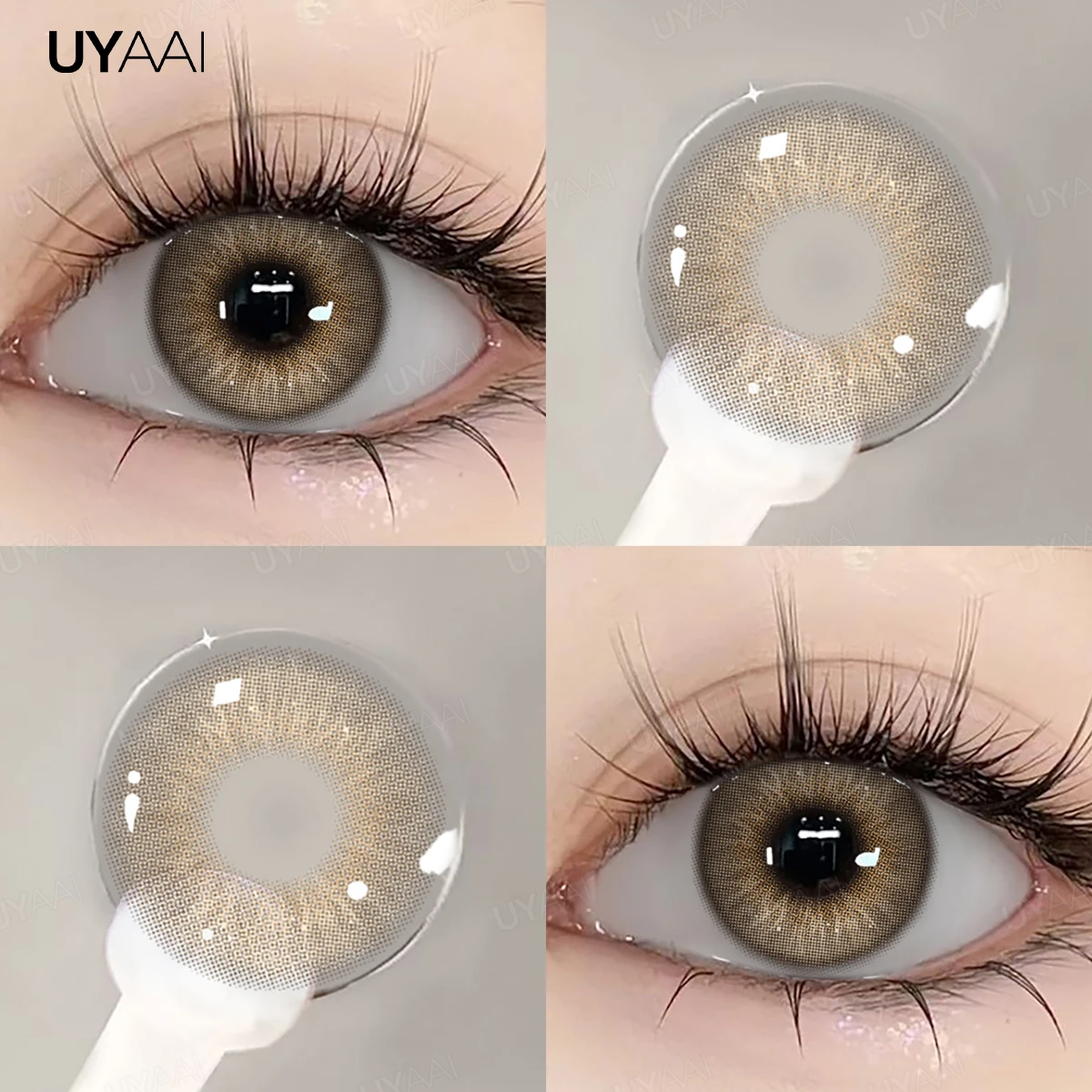 Natural Beauty Colored Contact Lenses - Grey, Brown, Blue & Green (Yearly)