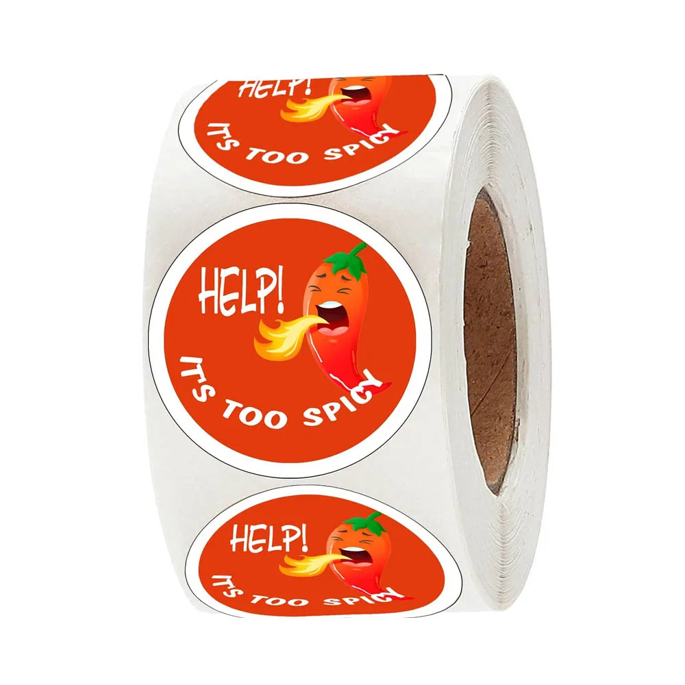 Spicy Food Label Stickers Food Warning Spicy Labels Rotation Labels 1.5 Inches 500 Pcs