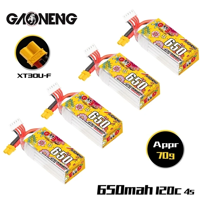 Gaoneng Gnb 15.2V Hv 650Mah 4S 120C/240C Batteria Lipo Per Cinelog Cinewhoop Ricambio Fpv Racing Drone Rc Quadcopter Lihv Con Xt30