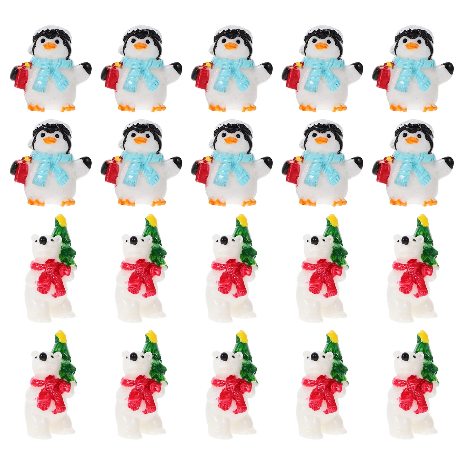 

Christmas Micro Scene Ornament Resin Animal Figurine Decorations Party Supplies Miniatures Penguin Tree Ornaments