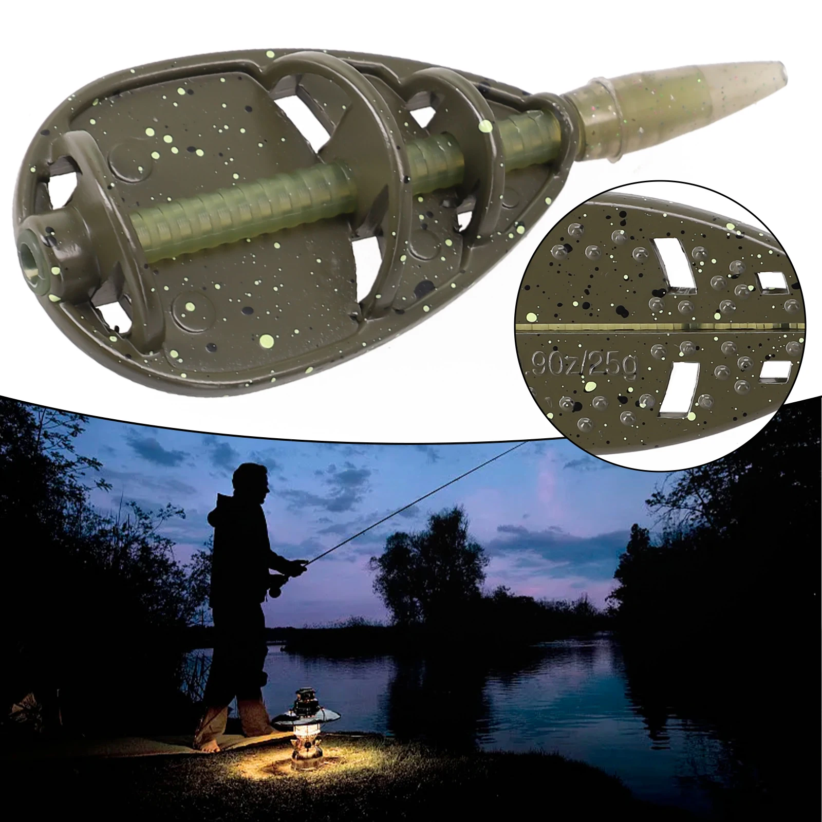 

1pc Inline Method Carp Fishing Feeder Mould Fishing Tackle Accessories 7.6x3.2cm Zinc Alloy Flat Feeder Fishing Equipment Parts