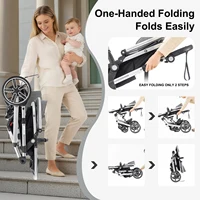 Poussette bébé 3 en 1 luxueux Portable voyage landau pliable landau haute paysage cadre en aluminium nouveau-né poussette pour bébé 6