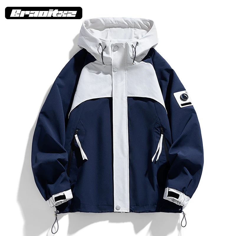 

New Men Spring Autumn Outdoor Sports Windproof Mountaineering Jacket Coats Men Camping Hooded Breathable Jacket Coats Men