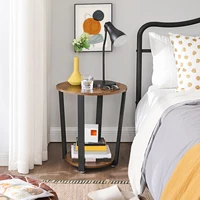 VASAGLE-Table d'appoint ronde avec cadre en acier, table basse robuste, structure simple, 50x50x57 cm 5
