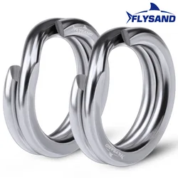 FLYSAND High Quality 100PCS/Bag Fishing Split Rings For Japanese Crankbaits Hard Bait Silver Stainless Steel 0#-12# Double Ring
