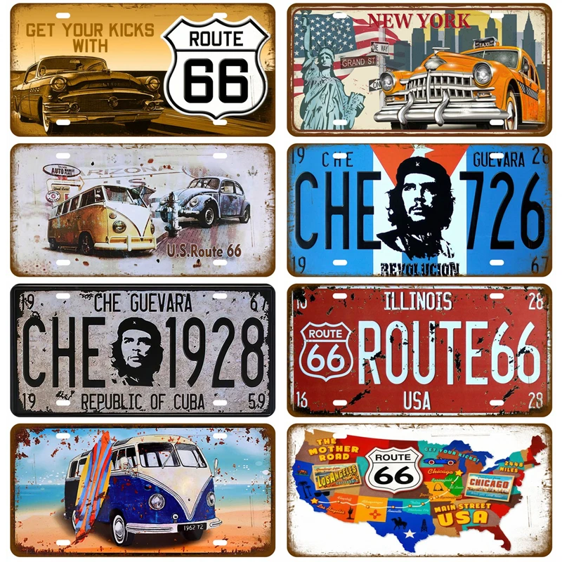 

Железная металлическая табличка Route 66, винтажный автомобильный постер, Жестяная Табличка для бара, клуба, дома, магазин шин, настенное украшение, газ