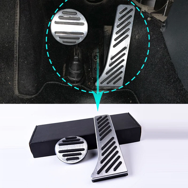 2 pcs Non-slip aluminum alloy throttle brake pedal cover for Mercedes Smart Forfour Fortwo 453 451 auto parts modification
