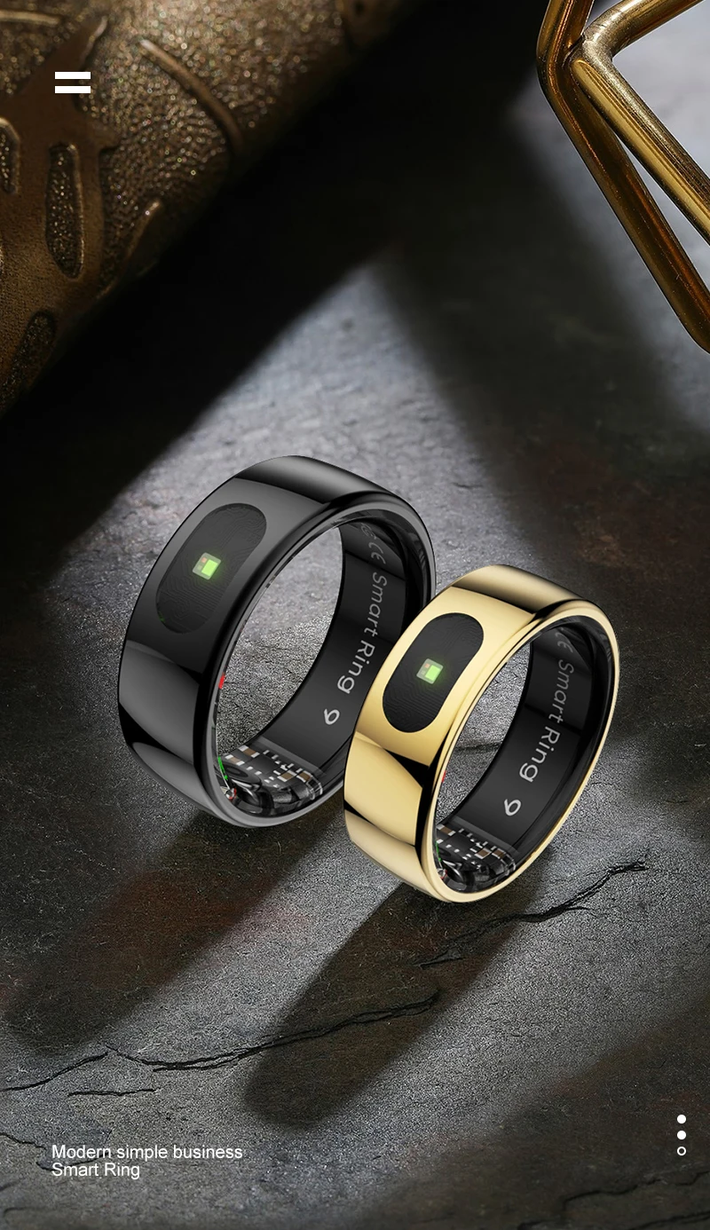 New R08 Smart Ring With Charging Case Smart Touch Screen Health Monitor Sports Fitness Tracker IP68 5ATM Waterproof Smart Ring