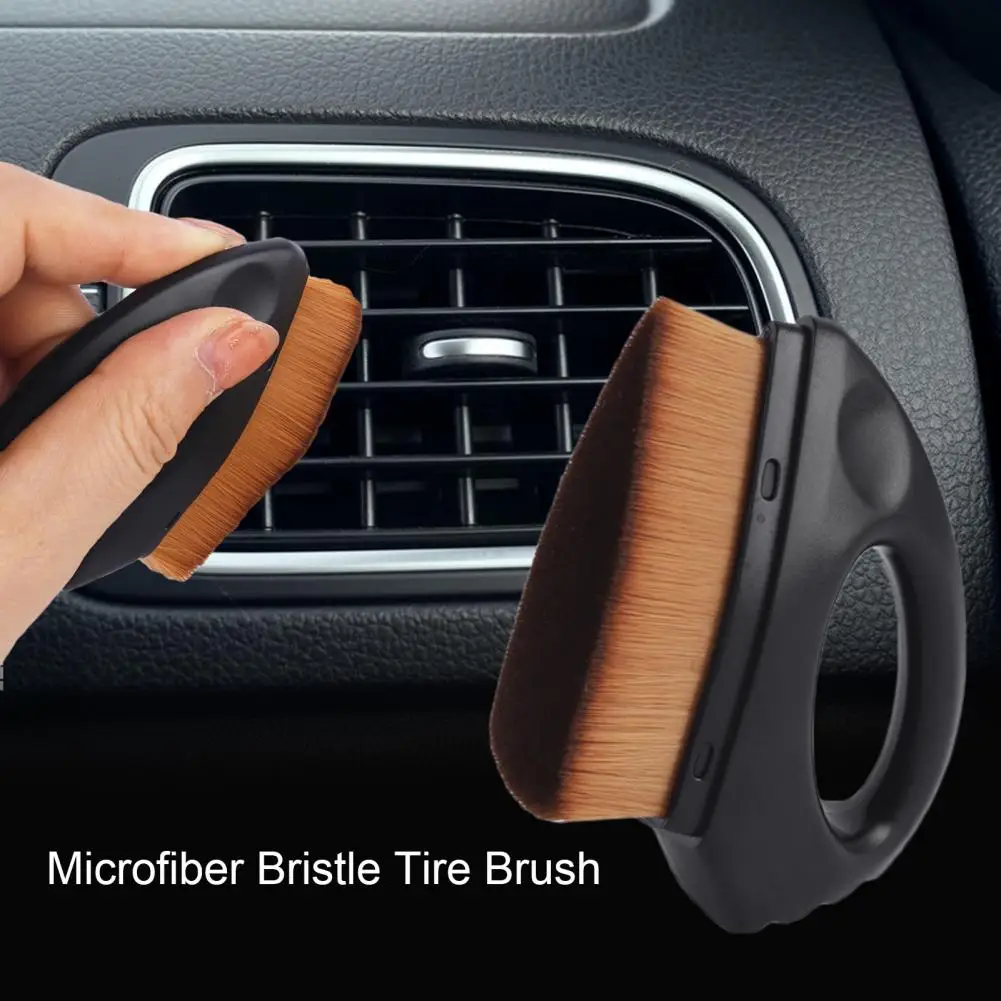 

Abs Plastic Tire Dressing Brush Efficient Tire Brush for Car Detailing Microfiber Bristles Easy Grip Handle High Density