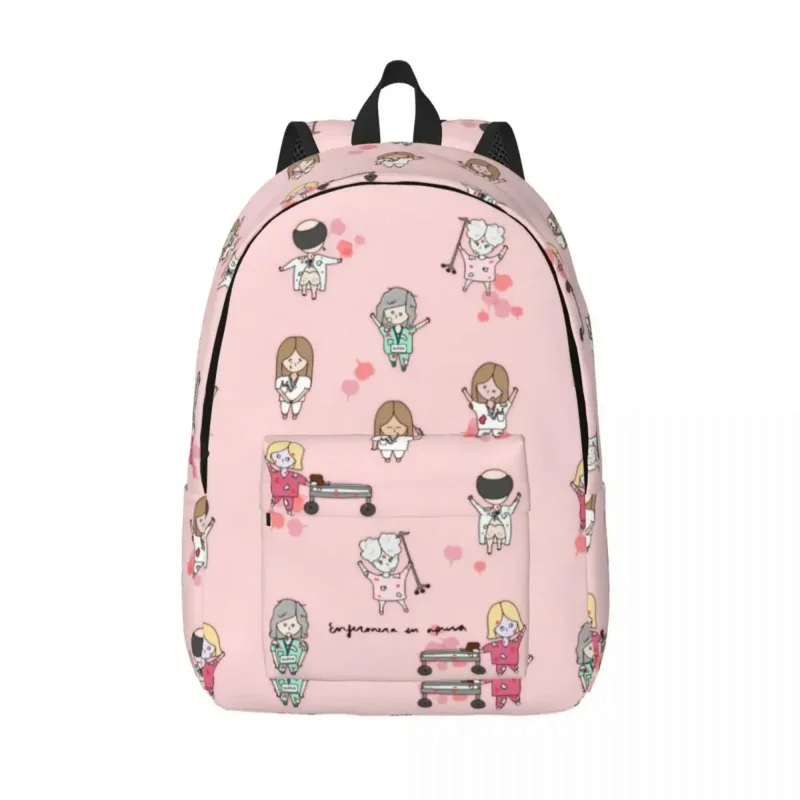 Nurse Backpack Elementary High College School Student Enfermera En Apuros Doctor Bookbag Men Women Canvas Daypack koko cat teenager girls school bags sets cute nurse pattern women backpack student bookbag daily daypack mochila feminina