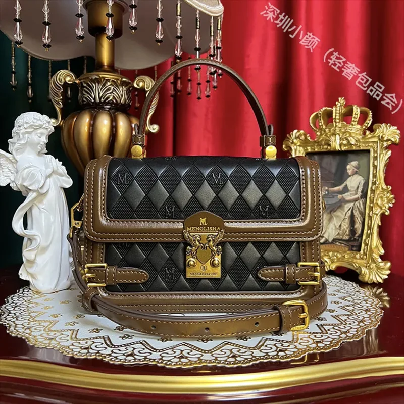 

Contrast Color Lock Handbag Women's Bag 2023 New Leather High-grade Versatile Single-shoulder Crossbody Bags Designer Purses sac