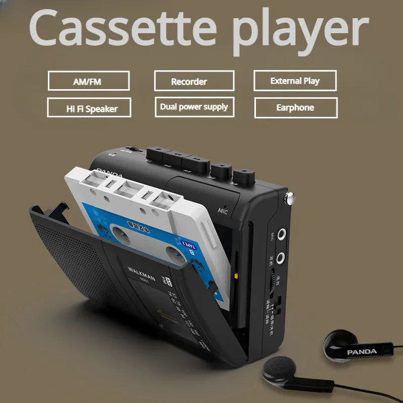 Nastro Portatile Radio Am/Fm Lettore Musicale A Cassetta Retrò Registratori A Nastro Walkman Con Supporto Per Altoparlante Riproduzione Di Cuffie Da 3