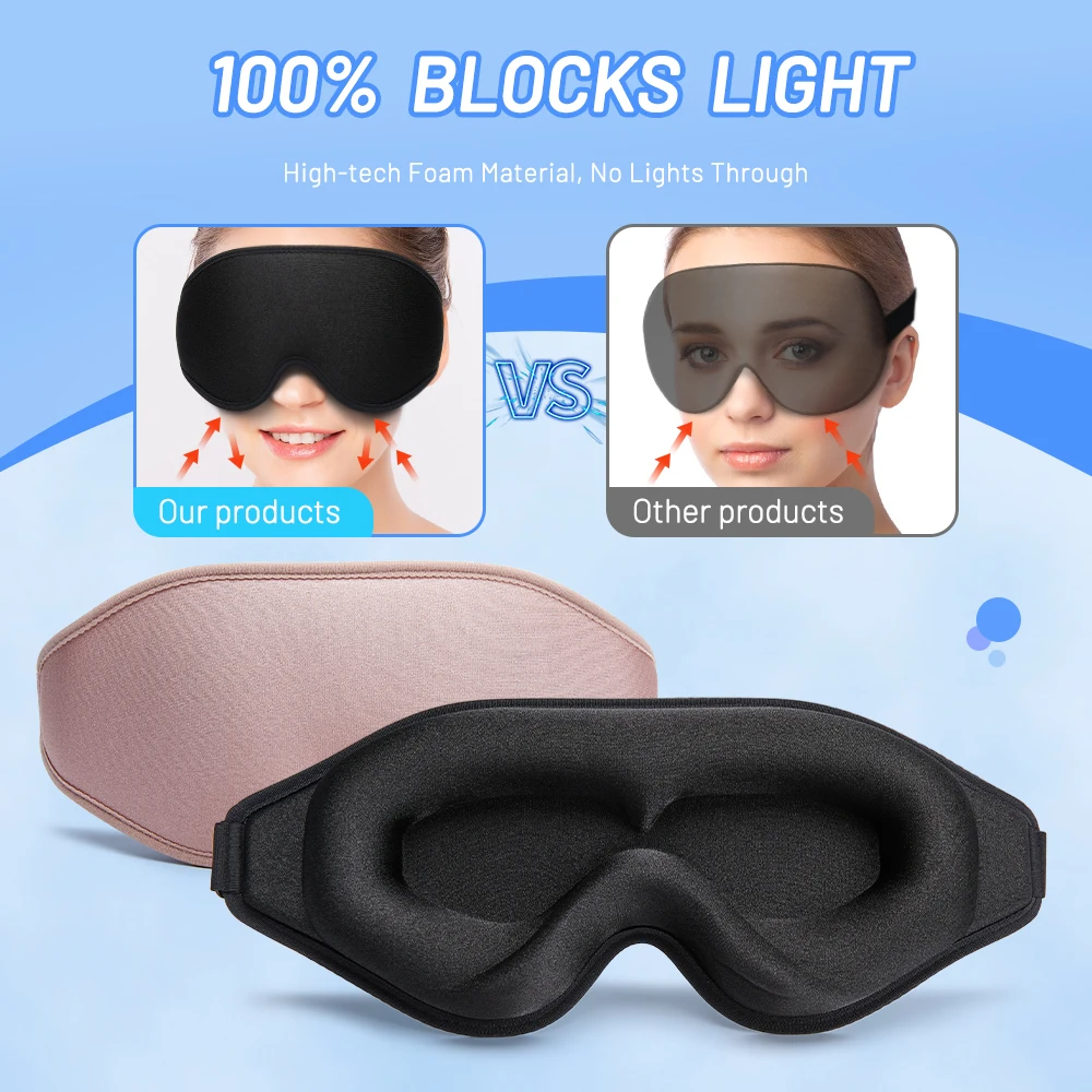 Maschera Notturna UAMAL 3D Zero Pressione: In Seta Ghiaccio Per Dormire, Viaggi E Extension Ciglia, Con Cinturino Regolabile