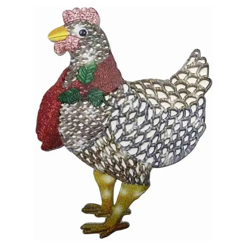 

Christmas Animal Lights Solar Powered Light-up Chicken With Scarf Holiday Decoration Christmas Yard Art Atmosphere Decoration