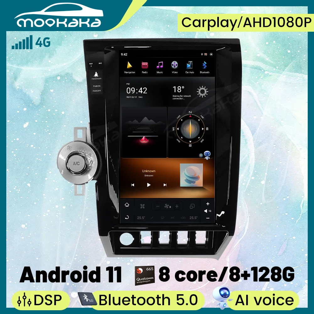 

For Toyota Tundra 2007 - 2011 8G+128G Car DVD Player Android Auto Radio GPS Navigation Tesla Style Carplay DSP Stereo Unit Audio