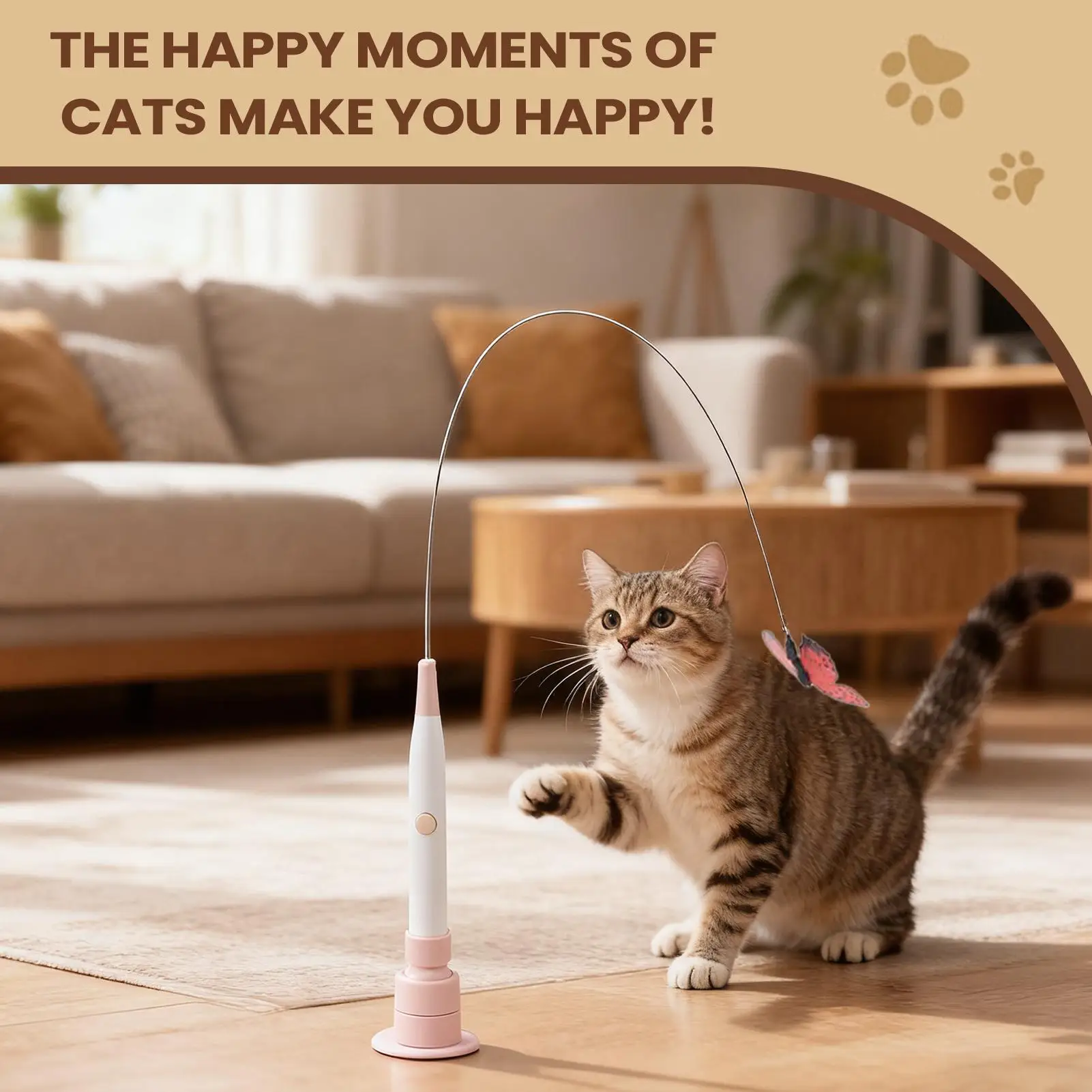 Interactive Toys For Cats Automatic Detachable Pet Teaser Stick Electric Cats Teaser Wand Toys For Small Medium Large Kitten
