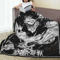 Toji Fushiguro Knife Jujutsu Kaisen Flannel Summer Air Conditioning Soft Throw Blankets for Sofa Bedroom Bedspread 3