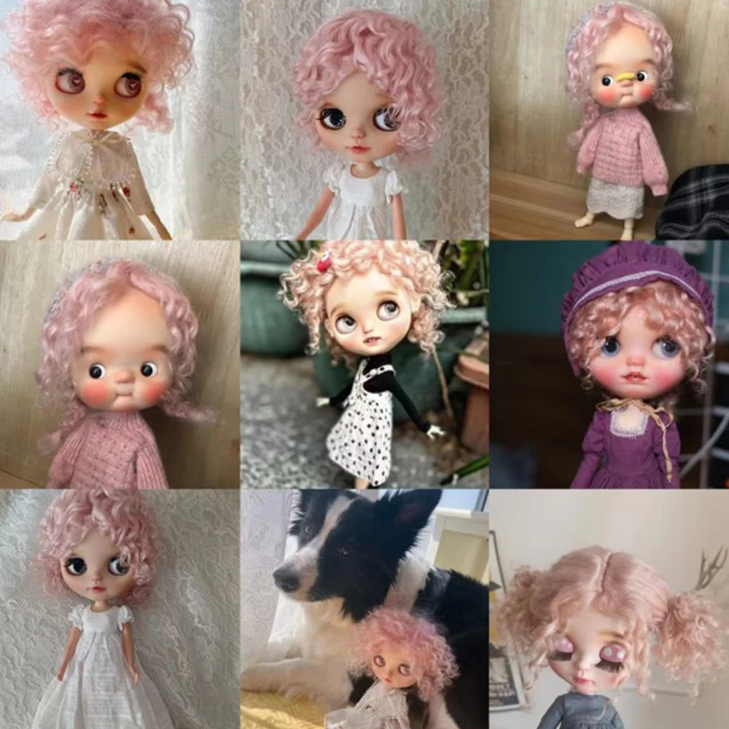 

Blythe BJD Doll Mohair Wigs Dolls Accessories Girls Toys Tress Small Curly Hair Korean Style Explosive Head Blythe Wigs