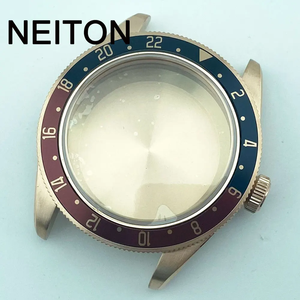 Фото Черные часы с сапфировым стеклом NEITON 39 мм, модель rednh35, ремешок для часов NH36, Ширина 20 мм №1