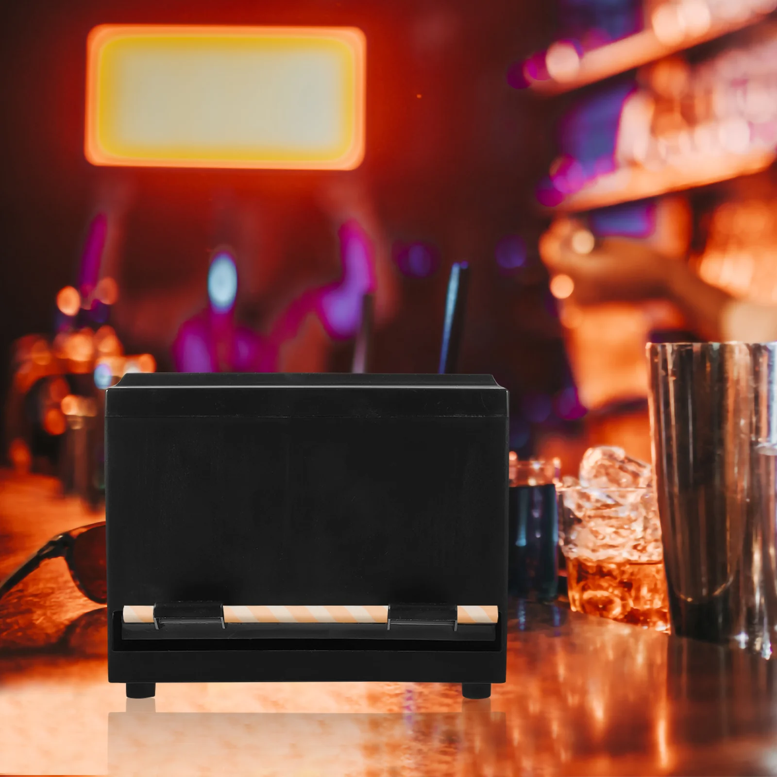 

Push automatic straw box convenient straw box milk tea shop coffee straw box practical straw storage container
