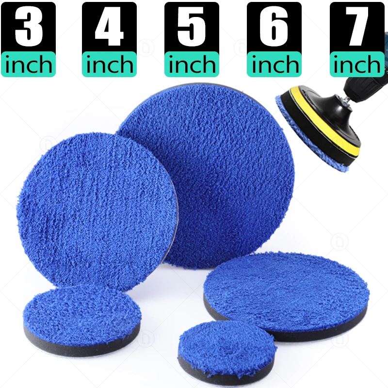 Microfiber Polishing Pad 3/4/5/6/7 Inch Removing Waxing Sponge Kits For Car Cleaning Buffer Pads For Orbital Polisher car polishing pad car polish pad car polishing sponge polishing sponge set