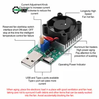 18W 22.5W Electronic Test Load Resistor USB Interface Battery Discharge Capacity Tester with Fan Adjustable Current Module Tool 1