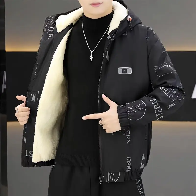 

Man Padded Coat Hooded Parkas in Promotion Down Jackets for Men Korean 2023 Padding Winter Clothes Casual Modern Cheap Youth Hot