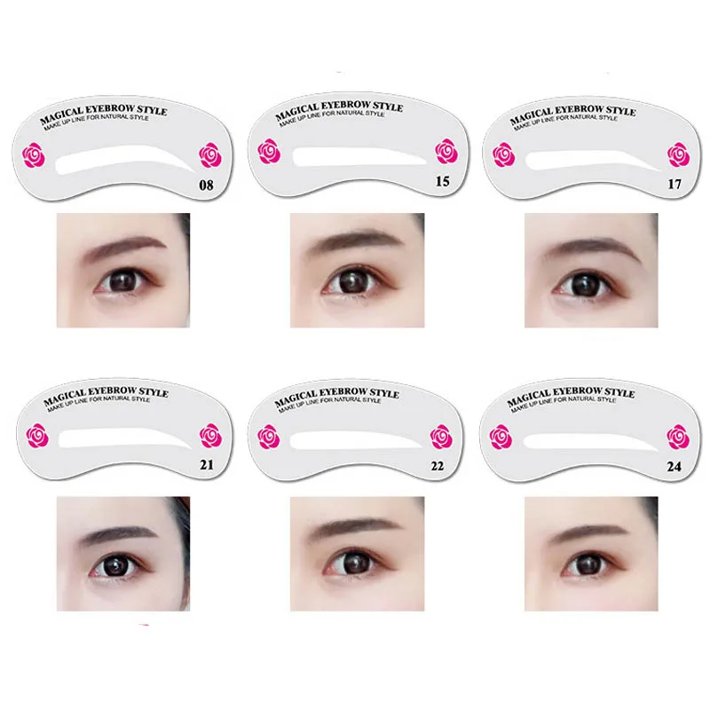 Makeup Tools Eyebrow Stencil Tool Eye Makeup Tools 24Pcs/Pack Eyebrow Stencil Kit Reusable Eyebrow Template Card Eye Makeup Beauty Tools Set
