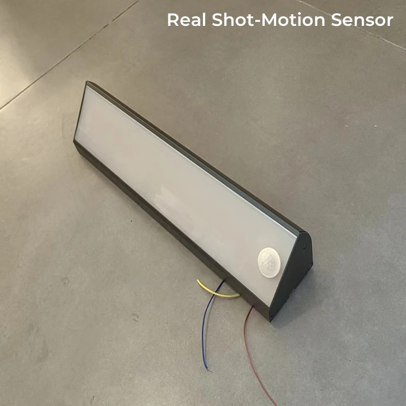 Motion Sensor LED Outdoor Wall Lamp IP65 Waterproof Long Strip Corner Garden Sconce Front Door Porch Home Exterior Wall Lighting