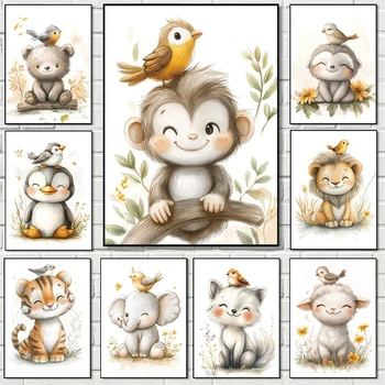 Boho Style Cartoon Animal Posters 1