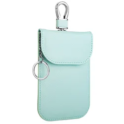 Stylish RFID Blocking Leather Key Protector and Card Holder for Enhanced Privacy Protection (Green)