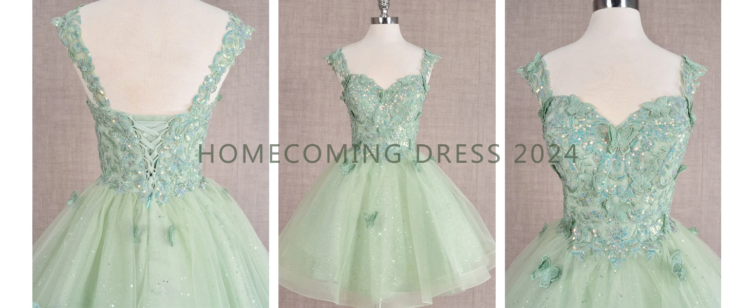 3D Butterfly Short Homecoming Dress