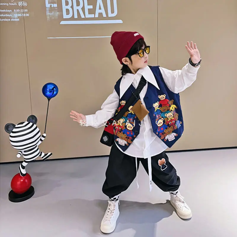 

Boys Clothing Suits Toddler Clothing Children Streetswear Shirt Suits Children's 3pcs Clothing 2-12y Clothes Performance outfit