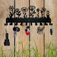 Flower Design Key Holder Metal Wall Mounted Rack Hook Wall Hanging Storage Rack Coat Rack Key Hanger Wall Hanging key Hanger 1