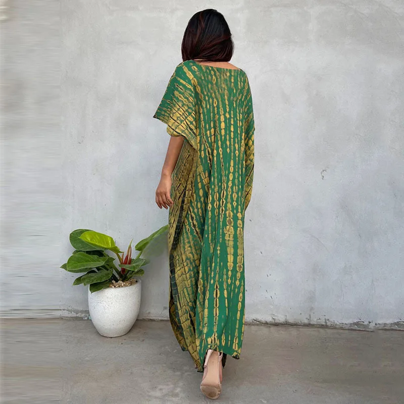 Fashion Casual Striped Print Long Dresses Women Bohemian V-neck Bat Sleeve Loose Slit Beach Dress Summer New Beachwear Vestidos 78 Fashion Casual Striped Print Long Dresses Women Bohemian V-neck Bat Sleeve Loose Slit Beach Dress Summer New Beachwear Vestidos