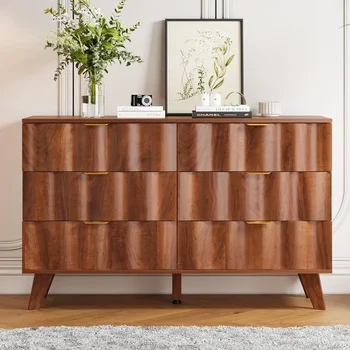 Modern Fluted 6-Drawer Dresser 1