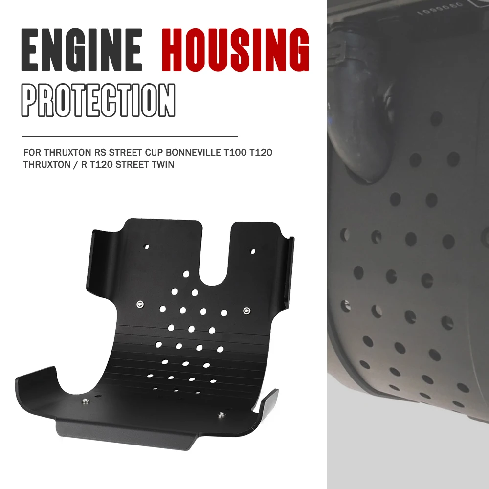 

FOR Street Twin Thruxton RS Speed Twin Street Cup Bonneville T100 T120 Black Front Engine Guard Baffle Engine housing protection