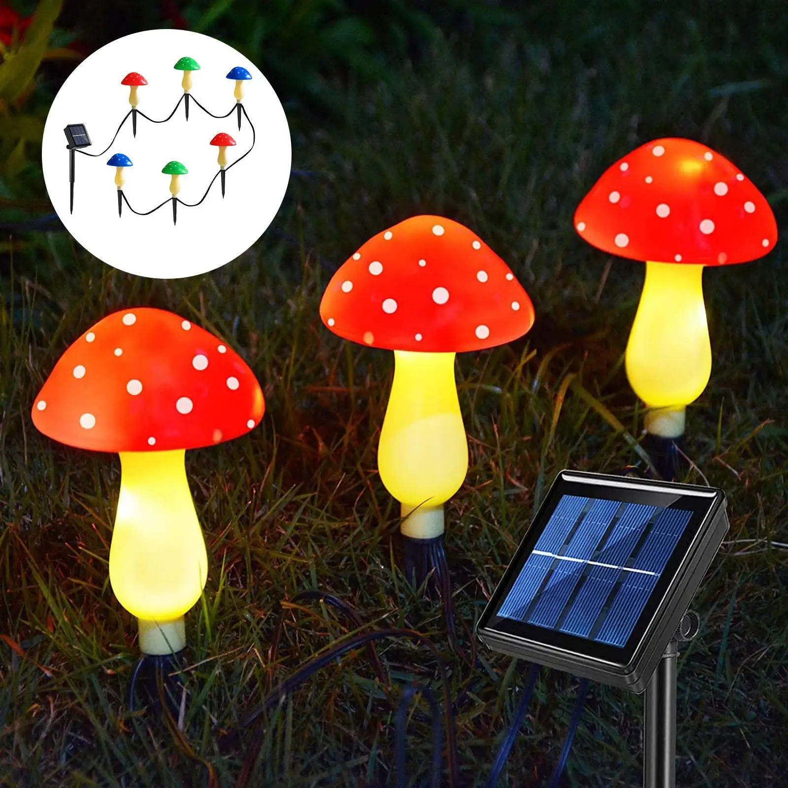 Solar Mushroom Lights Durable Solar Mushroom Decor Automatical Outdoor Solar