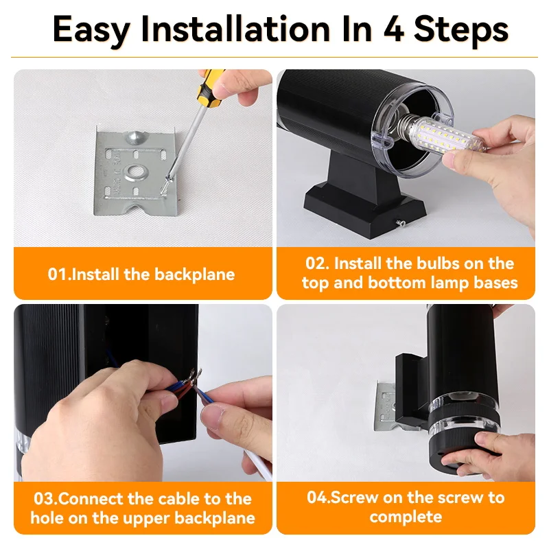Wall Light E27 Outdoor Up Down LED Sconce IP65 Waterproof Exterior Porch Front Door Lighting