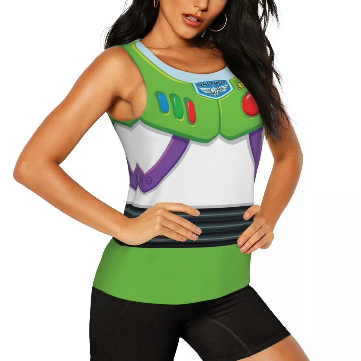Toy Story Buzz Ranger Workout Tank Tops for Women Quick Dry Sleeveless Yoga Shirt