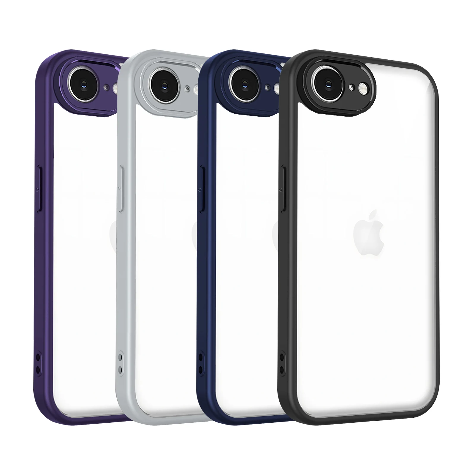 Transparent Shockproof Silicone Bumper Case with Clear Matte Back Cover