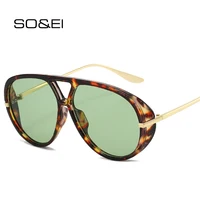 SO & EI Ins mode populaire Double ponts pilote femmes surdimensionné lunettes de soleil rétro couleur bonbon dégradé UV400 hommes Punk lunettes de soleil 1