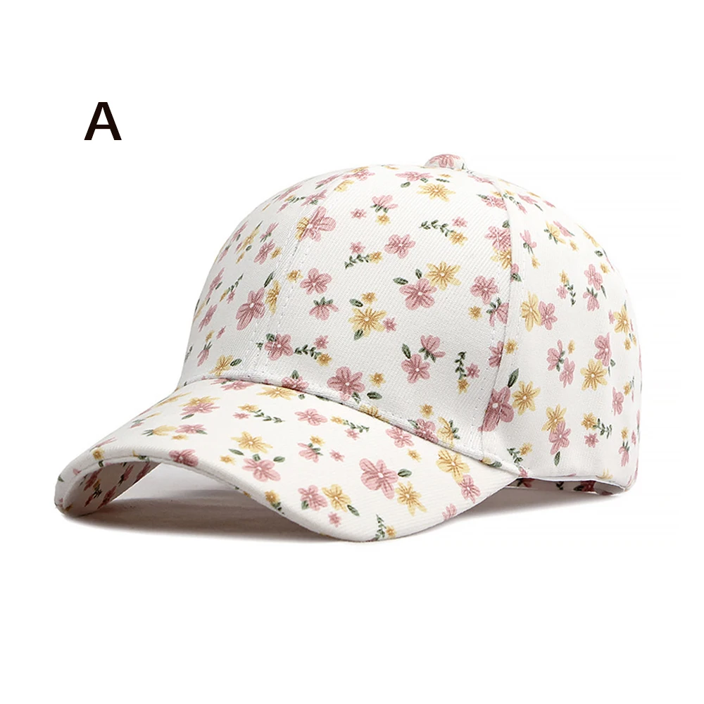 1 women's versatile flower printed baseball cap, spring and summer outdoor sun protection duckbill hat 2