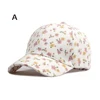 1 women's versatile flower printed baseball cap, spring and summer outdoor sun protection duckbill hat 2