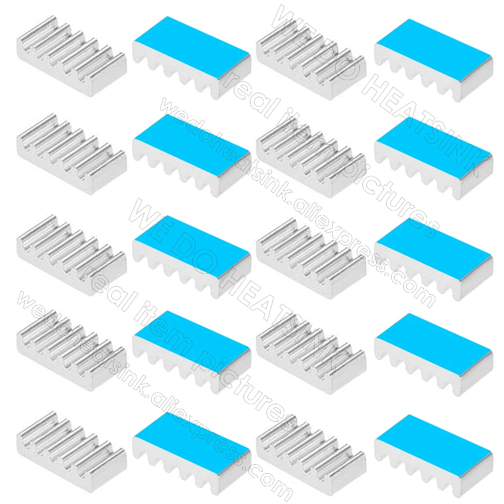 우리는 열 패드 테이프가 있거나 없는 6x12x3mm 알루미늄 쿨러 히트싱크를 제작합니다.