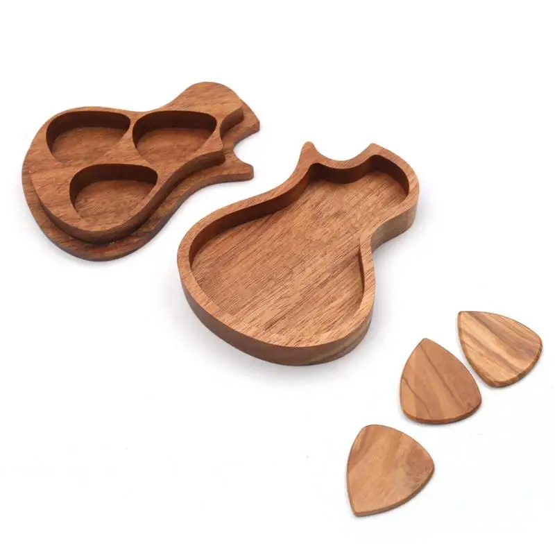 

Thick Guitar Pick Wooden Guitar Picks Gift Box Acoustic Guitar Plectrums Wooden Guitar Pick Box For Music Teachers Students